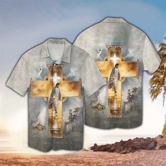 Gate Way To Heaven Jesus And Cross Hawaiian Shirt - Christian Hawaiian Shirts For Men & Women - Seseable