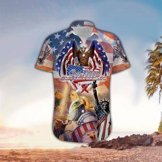 God Bless American Patriotism Eagle Hawaiian Shirt - Christian Hawaiian Shirt for Men Women - Seseable