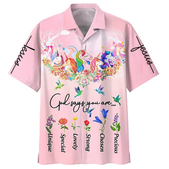 God Say You Are Unicorn And Hummingbird Hawaiian Shirts - Seseable