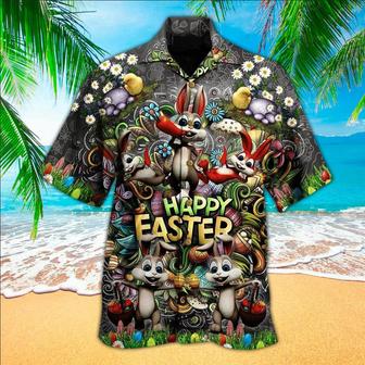 Happ Easter Bunny Hawaiian Shirt - Easter Hawaiian Shirts For Men & Women - Seseable