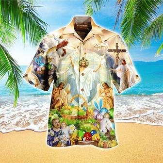 Happy Easter Jesus Hawaiian Shirt - Christian Hawaiian Shirts For Men & Women - Seseable
