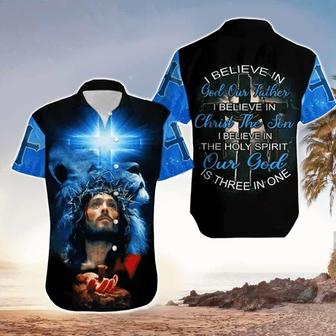 I Believe In God Our Father Jesus Hawaiian Shirt - Christian Hawaiin Shirt For Men & Women - Seseable