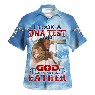 I Took A Dna Test And God Is My Father Jesus And Baby Hawaiian Shirts - Seseable