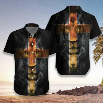 Jesus Amazing Lion And Lamb Hawaiian Shirt - Christian Hawaiian Shirt for Men Women - Seseable
