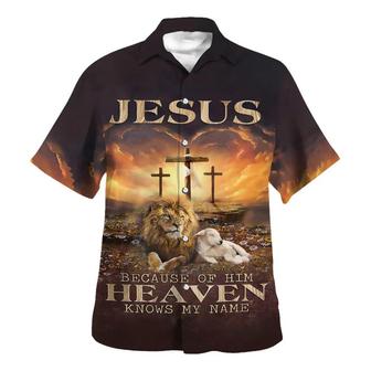 Jesus Beacause Of Him Heaven Knows My Name Hawaiian Shirt - Seseable