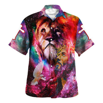 Jesus Christ Lion Of Judah Hawaiian Shirts For Men - Seseable