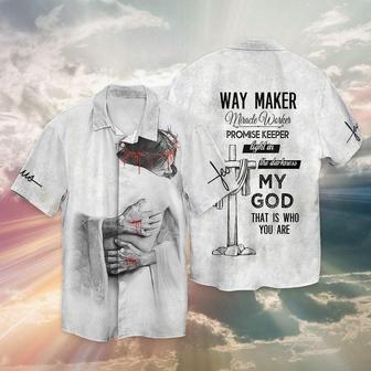 Jesus God Way Maker Miracle Worker Promise Keeper Light In The Darkness My God Hawaiian Shirt - Seseable