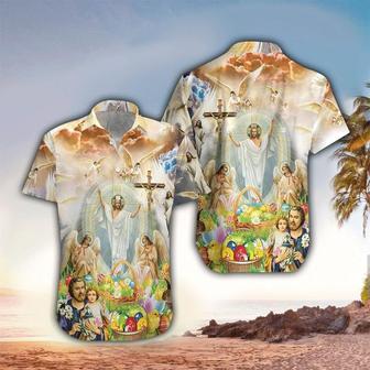 Jesus Happy Easter Hawaiian Shirt - Christian Hawaiian Shirts For Men & Women - Seseable
