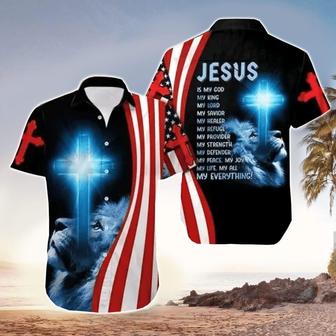 Jesus Is My Everything Jesus Hawaiian Shirt With Lion & Christian Cross - Seseable