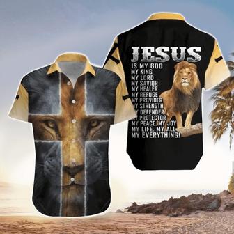 Jesus Is My Everything Jesus Hawaiian Shirt With Lion - Christian Hawaiian Shirt for Men Women - Seseable