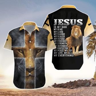 Jesus Is My Everything Jesus Hawaiian Shirt With Lion - Christian Hawaiian Shirts For Men & Women - Seseable