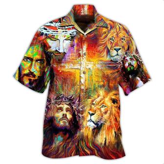 Jesus Is My King My Lord My Savior Hawaiian Shirt - Christian Hawaiian Shirts For Men & Women - Seseable