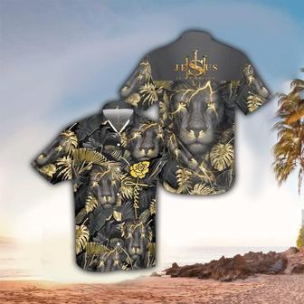 Jesus Is My Savior Three Nails Black Lion Hawaiian Shirt - Christian Hawaiian Shirts For Men & Women - Seseable