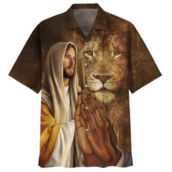 Jesus Lion I Can Do All Things Through Christ Who Strengthens Me Hawaiian Shirts For Men - Seseable