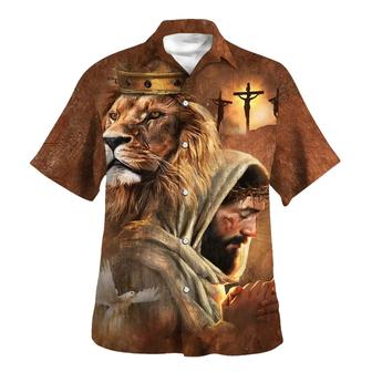 Jesus Lion Of Judah Hawaiian Shirts For Men - Christian Hawaiian Shirt - Hawaiian Summer Shirts - Seseable