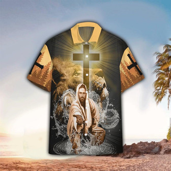 Jesus My God My King My Lord Lion Orange Hawaiian Shirt - Christian Hawaiian Shirts For Men & Women - Seseable