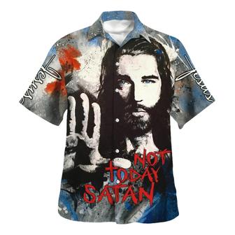 Jesus Not Today Satan Hawaiian Shirt - Christian Hawaiian Shirt - Best Hawaiian Shirts - Seseable