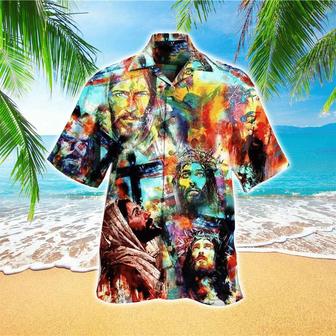 Jesus Paint Jesus Hawaiian Shirt - Christian Hawaiian Shirts For Men & Women - Seseable