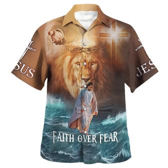 Jesus Walk On Water Faith Over Fear Hawaiian Shirts For Men & Women - Seseable