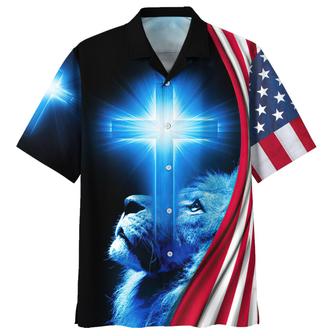 Lion Jesus Is My God My King Hawaiian Shirts - Christian Hawaiian Shirt - Hawaiian Shirts For Men - Seseable