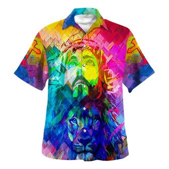 Lion Of Judah Jesus Hawaiian Shirts For Men - Christian Hawaiian Shirt - Hawaiian Summer Shirts - Seseable