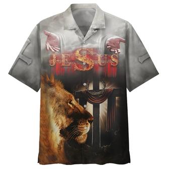 Lion Of Judah Lord God Christians Faith Bible Cross Hawaiian Shirts - Seseable