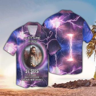 Lord Jesus Is With Me Light Thunder Hawaiian Shirt - Christian Hawaiian Shirts For Men & Women - Seseable