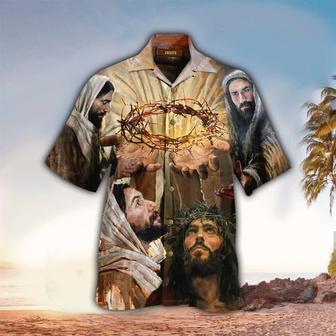 My King Wore This Crown Jesus Hawaiian Shirt - Christian Hawaiian Shirts For Men & Women - Seseable