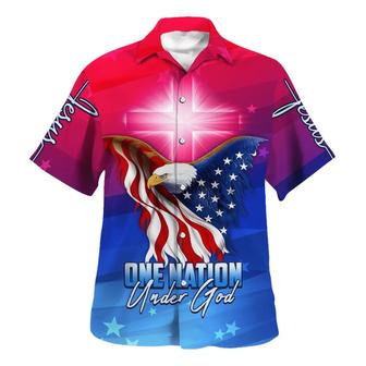 One Nation Under God American Eagle Hawaiian Shirt - Christian Hawaiian Shirt - Best Hawaiian Shirts - Seseable