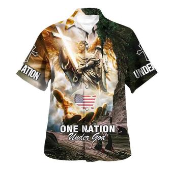 One Nation Under God Christian Hawaiian Shirts For Men & Women - Seseable