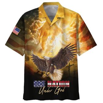 One Nation Under God Eagle Hawaiian Shirt - Best Hawaiian Shirts - Christian Hawaiian Shirt - Seseable