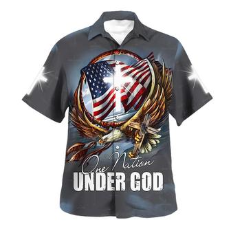 One Nation Under God Eagle Hawaiian Shirt - Christian Hawaiian Shirt - Religious Hawaiian Shirts - Seseable