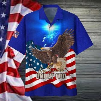 One Nation Under God Eagle Hawaiian Shirts For Men & Women - Seseable