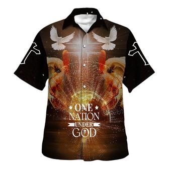 One Nation Under God Hand Of God Hawaiian Shirts For Men & Women - Seseable