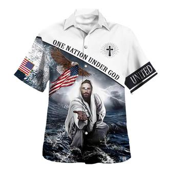 One Nation Under God Jesus Christ Hawaiian Shirt - Seseable