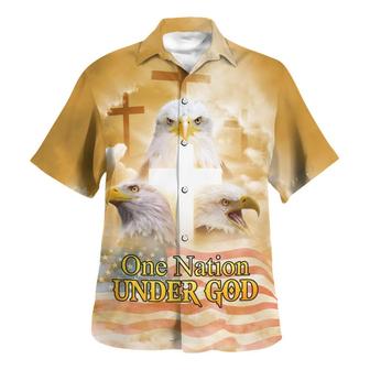 One Nation Under God Jesus Eagle Hawaiian Shirt - Seseable
