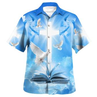 Pigeon Cross And Bible Hawaiian Shirts For Men & Women - Seseable
