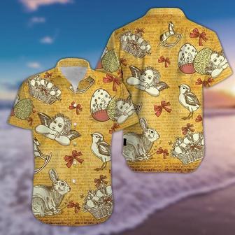Vintage Happy Easter Unisex Hawaiian Shirts - Easter Hawaiian Shirts For Men & Women - Seseable