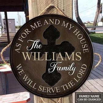 As For Me And My House Custom Round Wood Sign - Thegiftio UK