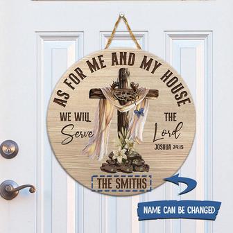 As For Me And My House We Will Serve The Lord Custom Round Wood Sign - Thegiftio UK