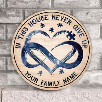 Autism Awareness In This House Custom Round Wood - Thegiftio UK
