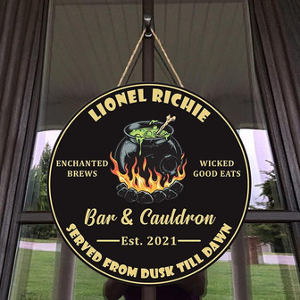Bar & Cauldron Custom Round Wood Sign - Thegiftio UK