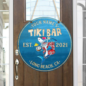 Beach Custom Round Wood Sign - Thegiftio UK