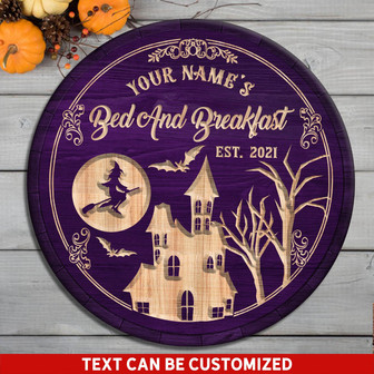 Bed And Breakfast Custom Round Wood Sign - Thegiftio UK