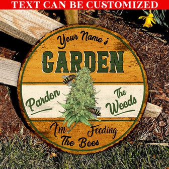 Beekeepers Garden Custom Round Wood Sign - Thegiftio