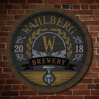 Brewery Custom Round Wood Sign - Thegiftio UK