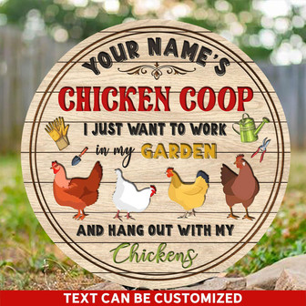 Chicken Coop Custom Round Wood Sign - Thegiftio UK