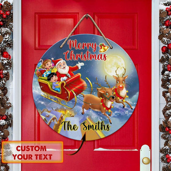 Chirstmas 10 Custom Round Wood Sign - Thegiftio UK