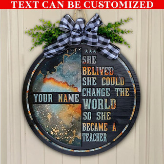 Dance By The Light Of The Moon Custom Round Wood Sign - Thegiftio