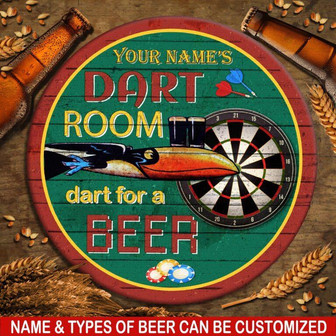 Dart Room Round Wood Sign For Dart Lovers Custom Round Wood Sign - Thegiftio UK